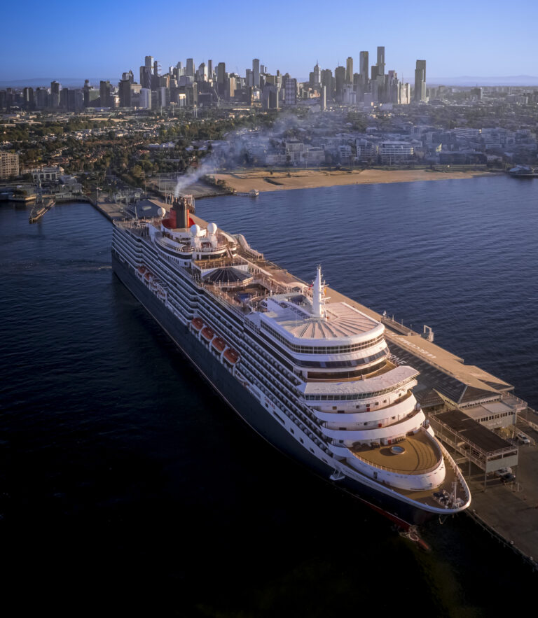 Cruise ship docked in Port Melbourne